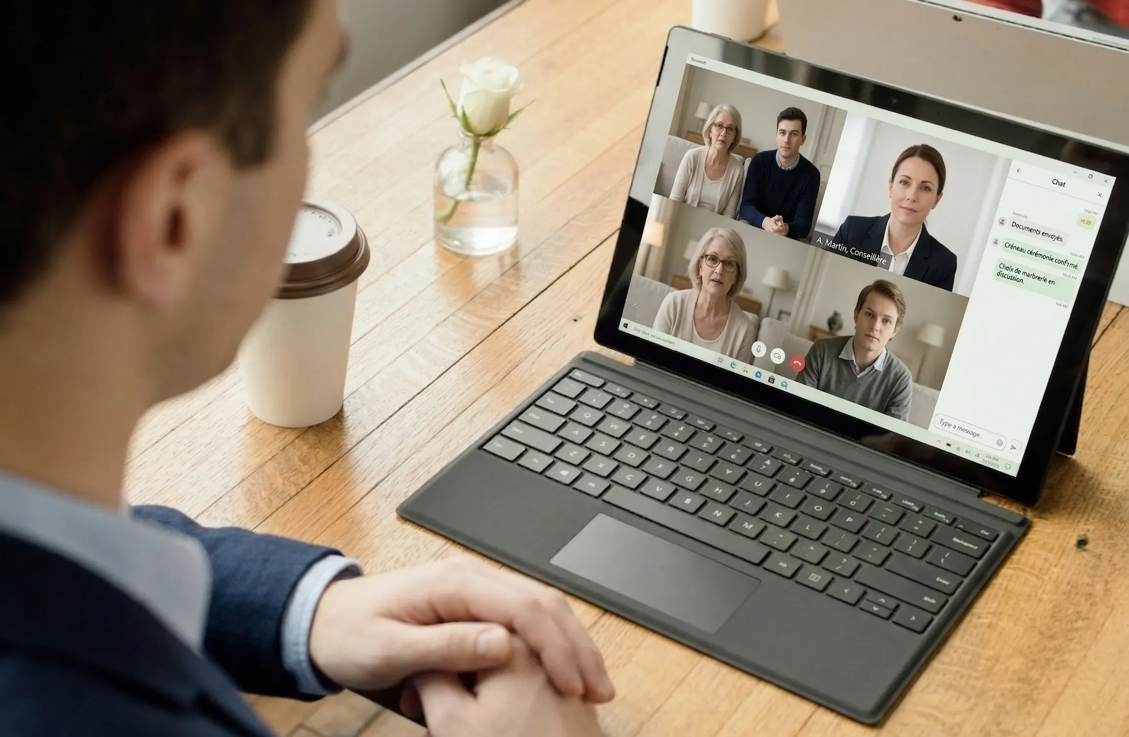 Réception famille en visioconférence